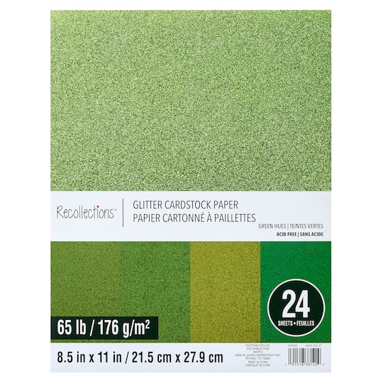 Green Glitter Cardstock Paper by Recollections™, 8.5" x 11"